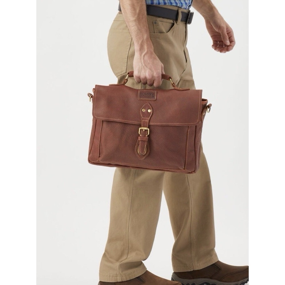 Duluth Lifetime Leather All-Business Briefcase Brown Leather